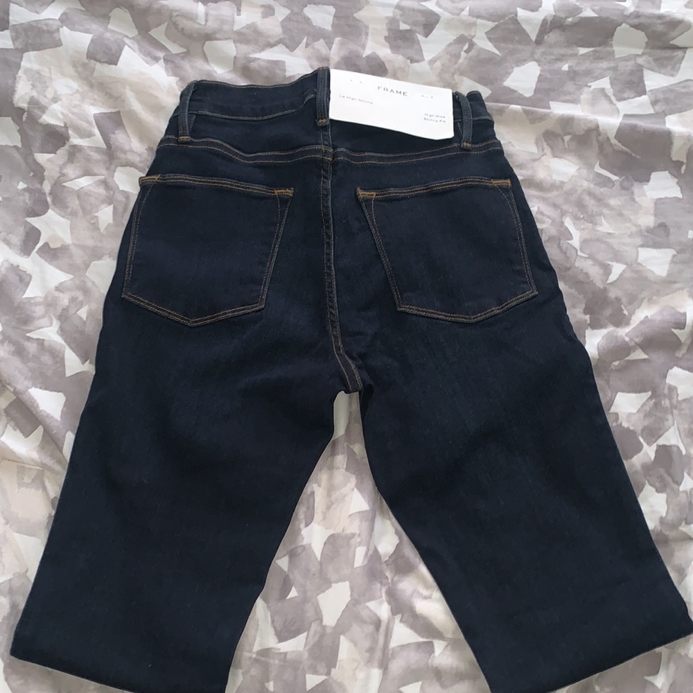 Frame Denim | Le High Skinny Blue Dark Wash Size 26 NEW - Picture 8 of 9